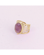 Bague "Violetta" avec une véritable améthyste – Ajustable