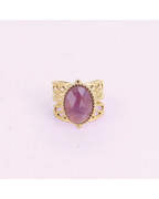 Bague "Violetta" avec une véritable améthyste – Ajustable