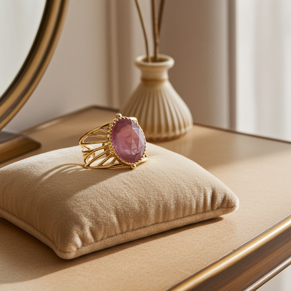 Bague "Violetta" véritable améthyste - Ajustable