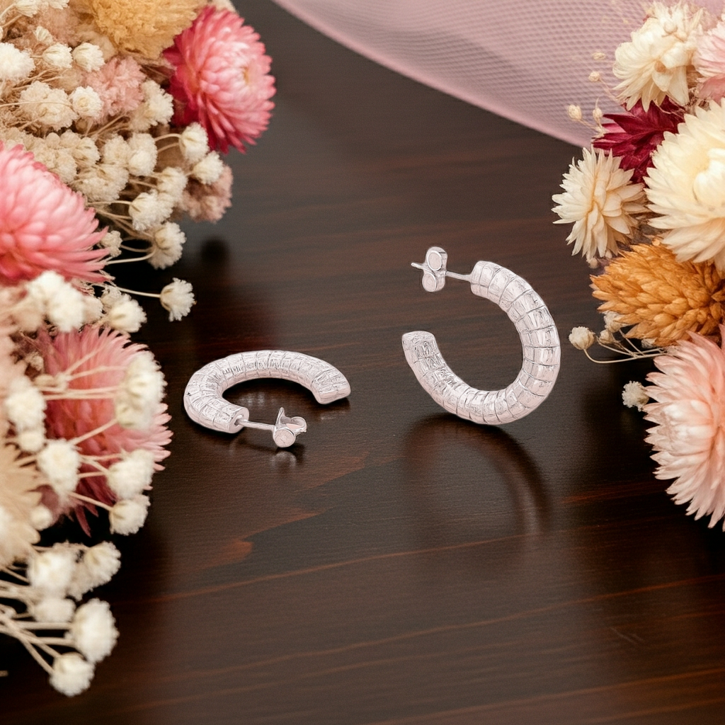 Boucles d’oreilles Croco - argenté