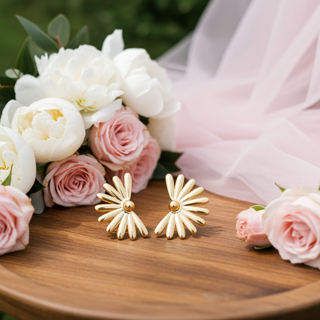 Boucles d'oreilles Fleur - doré