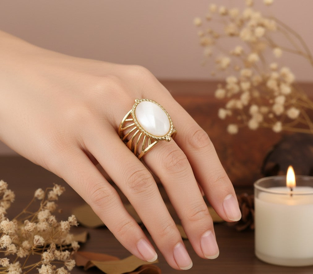 Bague Nacréa – Véritable nacre - ajustable