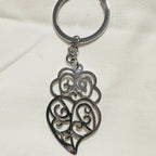 Porte-clé Cœur de Viana argenté avec pendentif ajouré