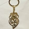 Porte-clé Cœur de Viana doré avec pendentif ajouré
