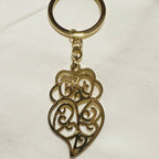 Porte-clé Cœur de Viana doré avec pendentif ajouré