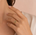 Bague Hope dorée ajustable en acier inoxydable 316L, vue de face – FLIDEA Jewelry