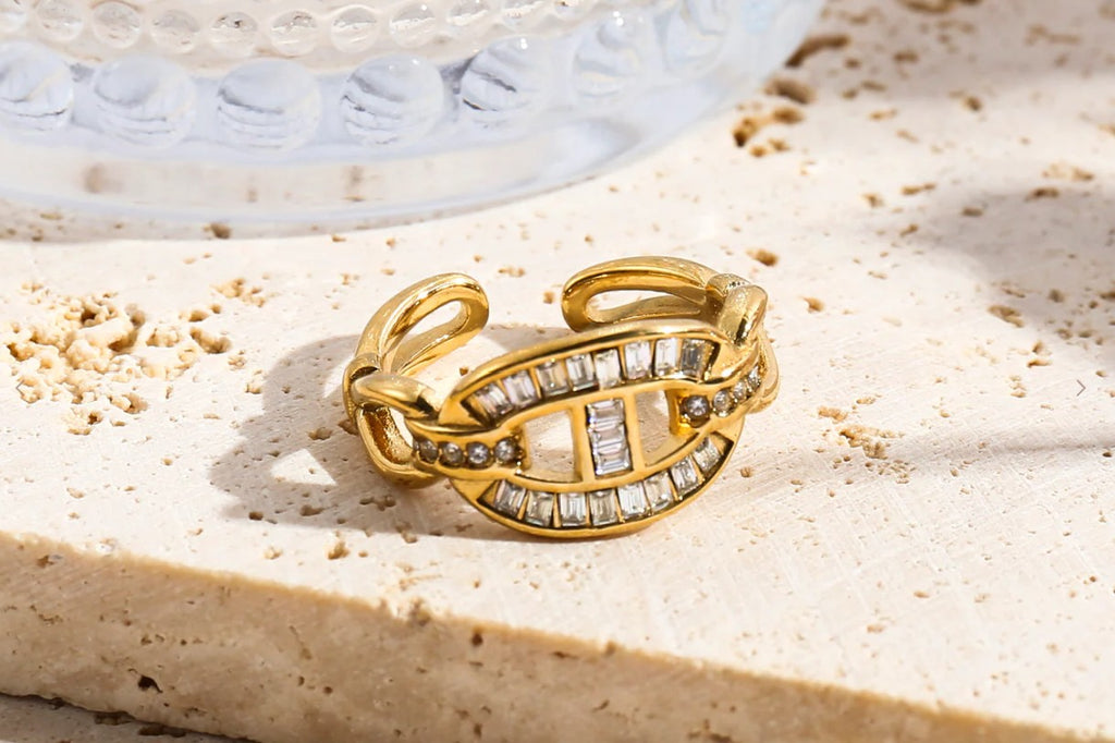 Bague Hope en acier inoxydable 316L, bijou féminin et élégant ajustable – FLIDEA