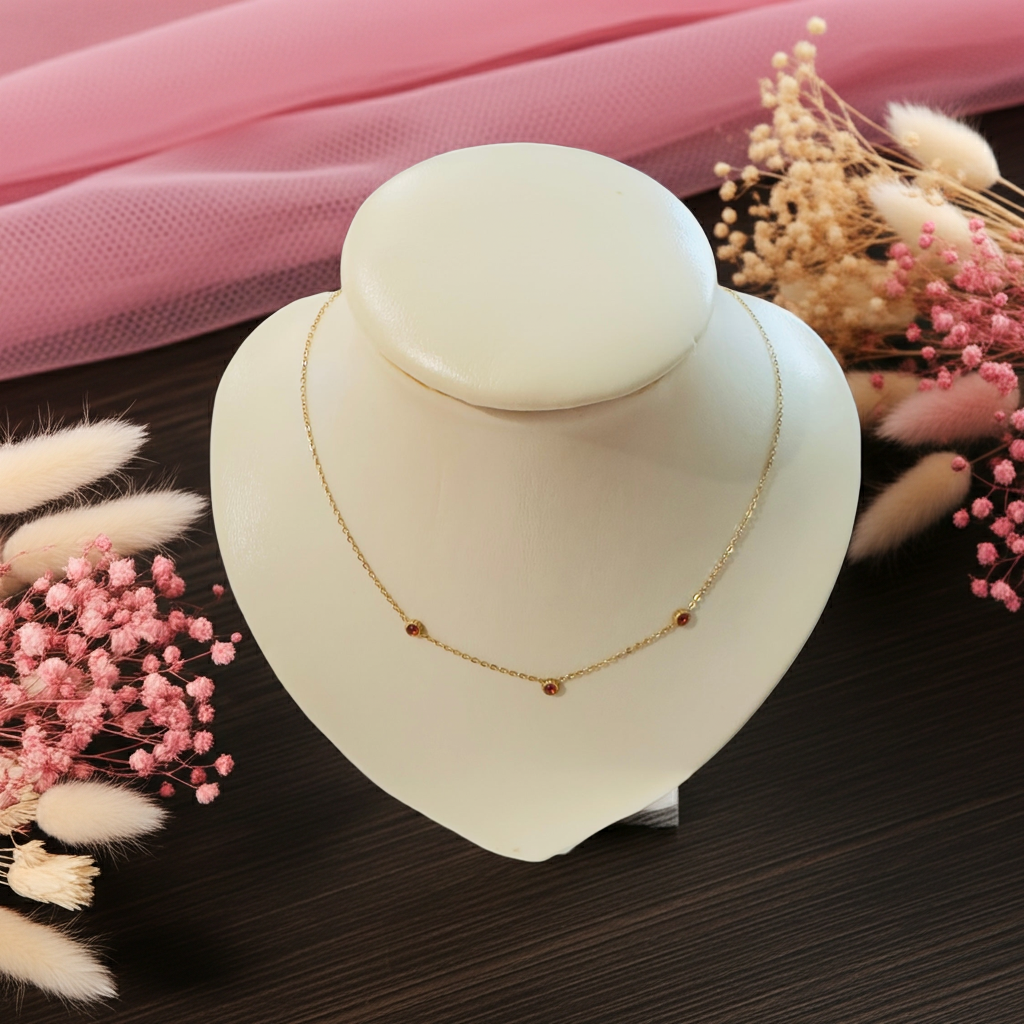 Collier Maelia - doré Rose ou vert