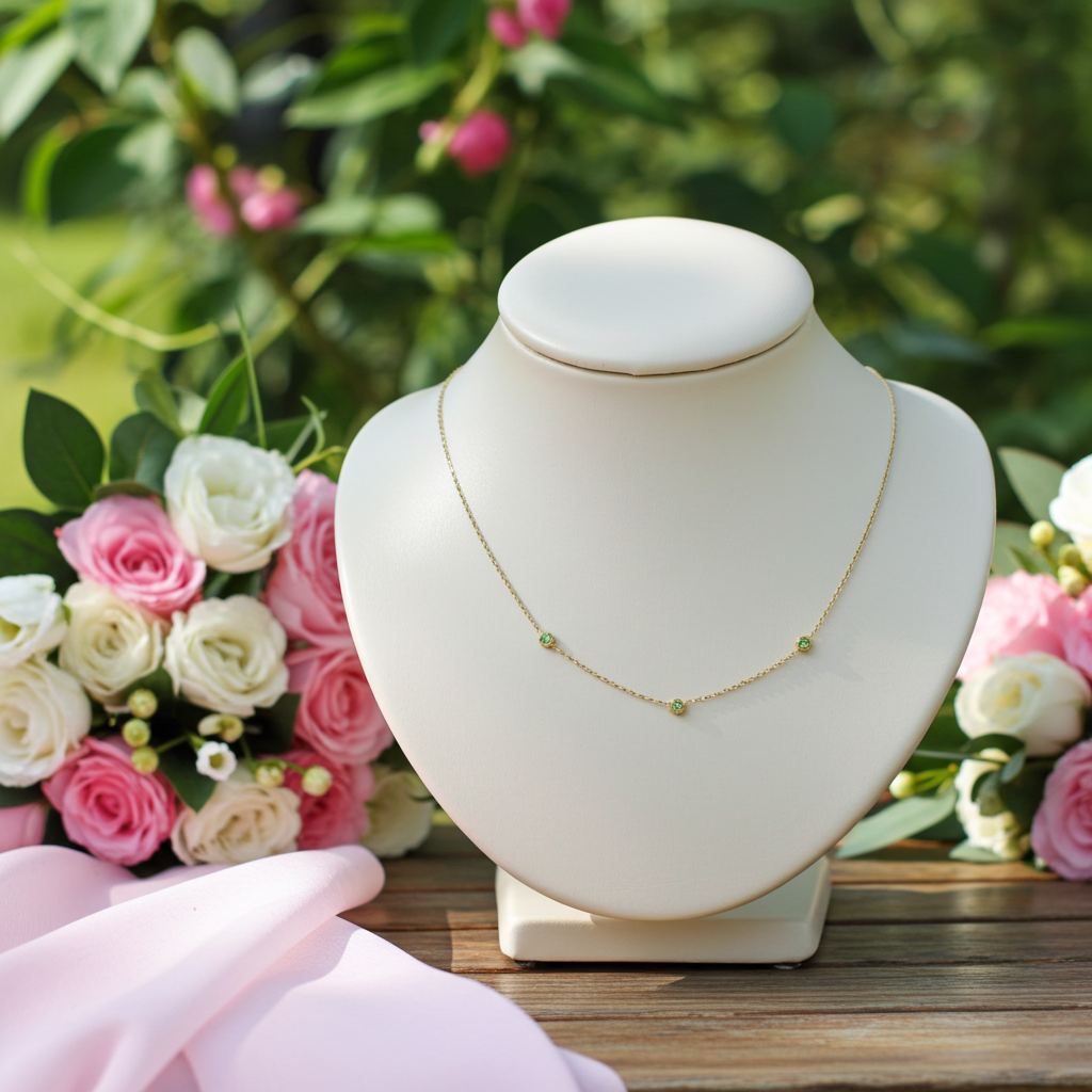 Collier Maelia - doré Rose ou vert