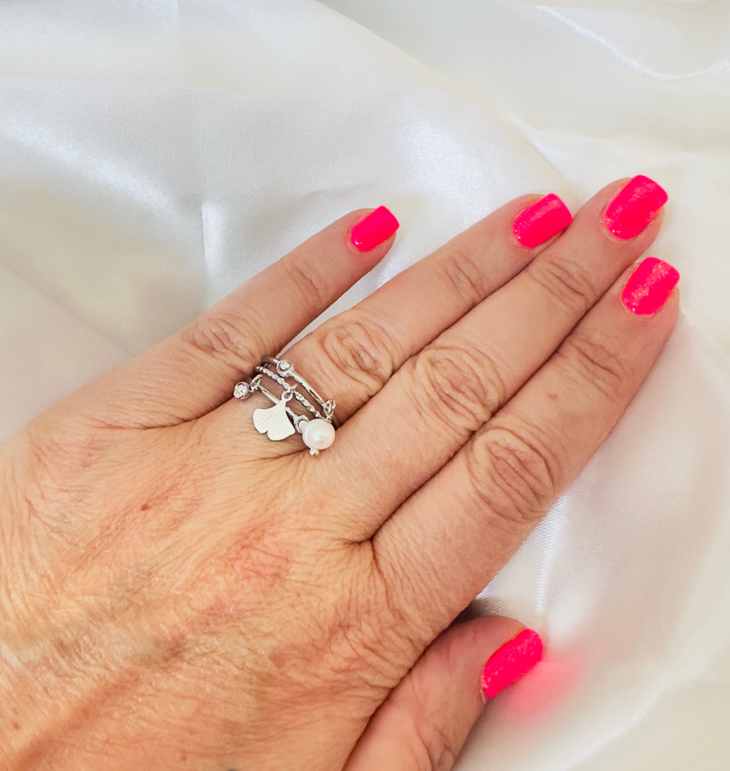 Bague Ginkgo – Doré & Argenté