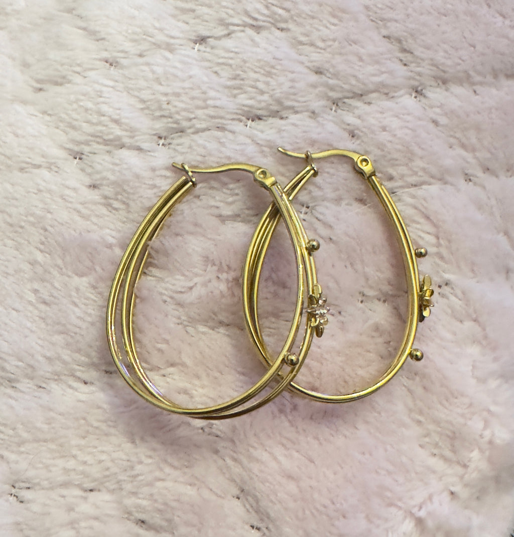 Boucles d’oreilles Ovelia - doré et strass