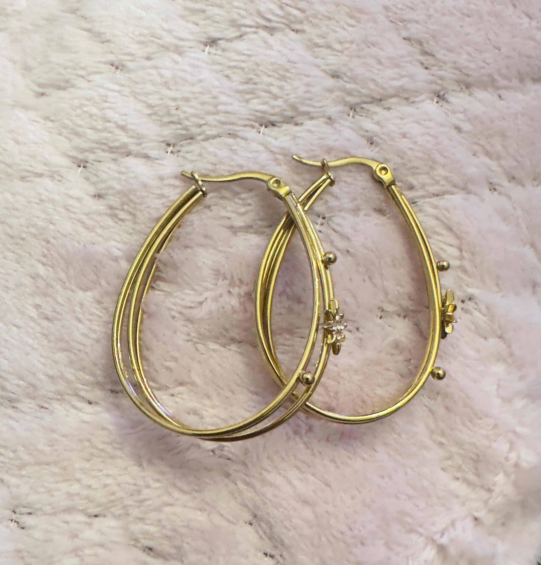 Boucles d’oreilles Ovelia - doré et strass