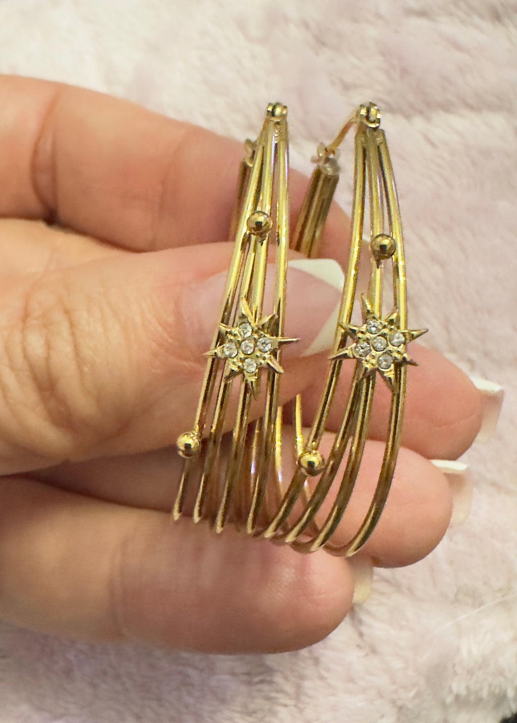 Boucles d’oreilles Ovelia - doré et strass