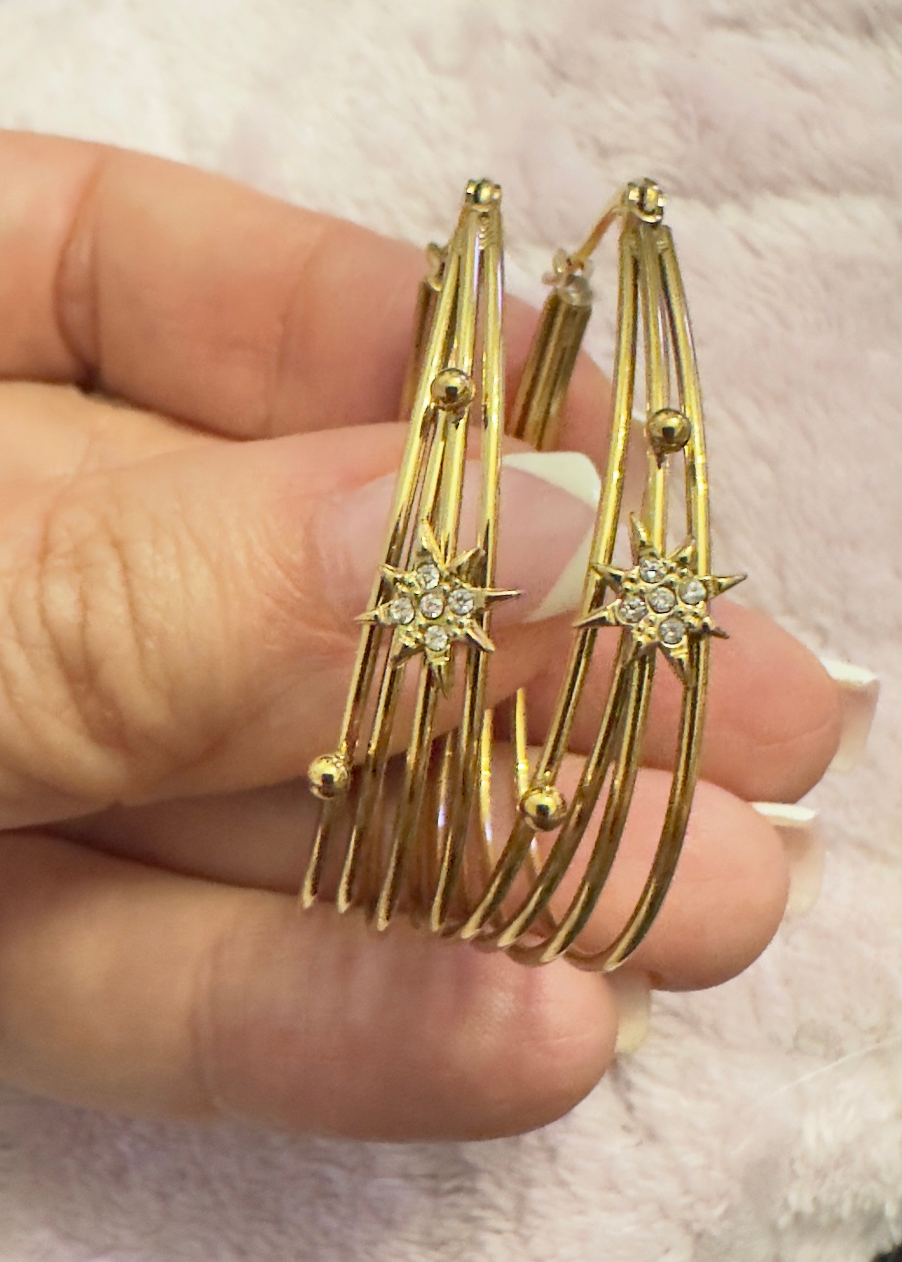 Boucles d’oreilles Ovelia - doré et strass