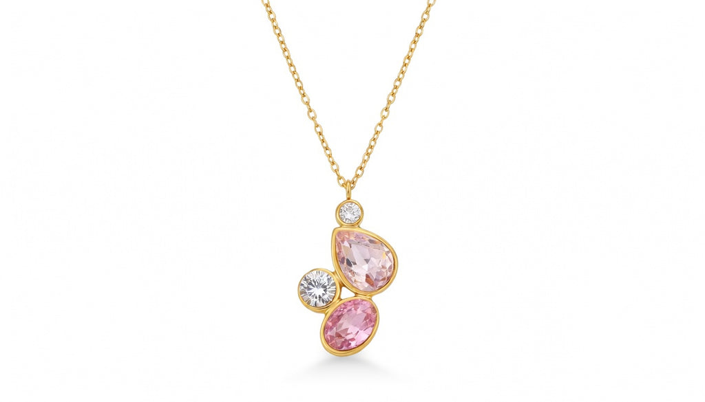 Parure “Rosaline” - Collier + Boucles d’oreilles