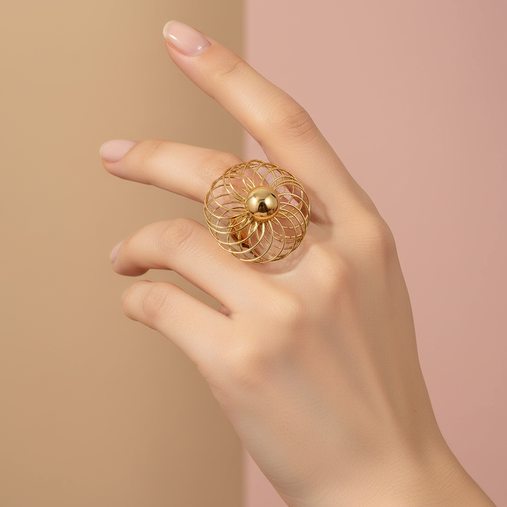 Bague Nova – Doré & Sphère