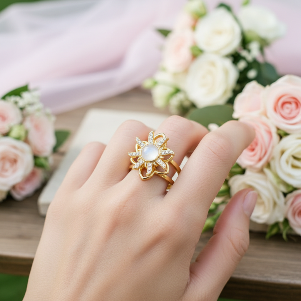 Bague Zen – Fleur rotative