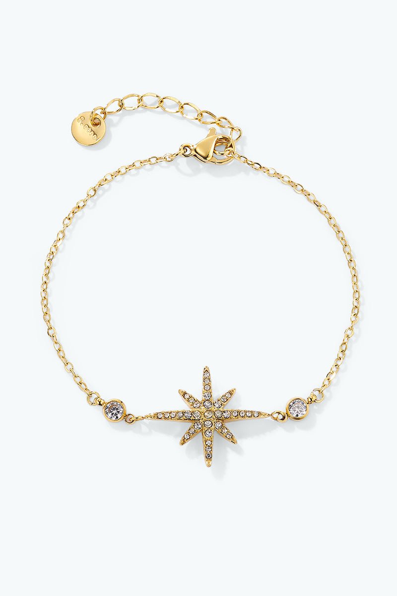 Bracelet Stella – Étoile & strass - doré ou argenté
