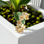 Bague Ancolie – Doré & Fleur Strass