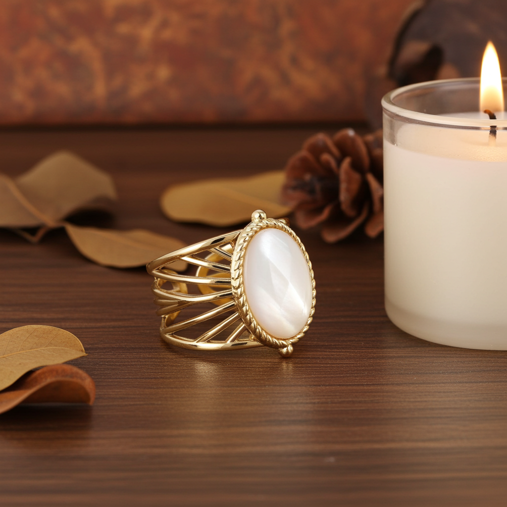 Bague Nacréa – Véritable nacre - ajustable